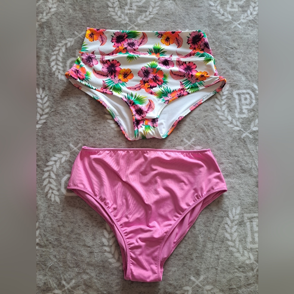PINK Bikini Bottoms bundle (L) NWT